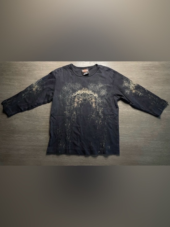 Harley-Davidson Tops - Harley Davidson Grey Black Long Sleeve TShirt Crew Neck M